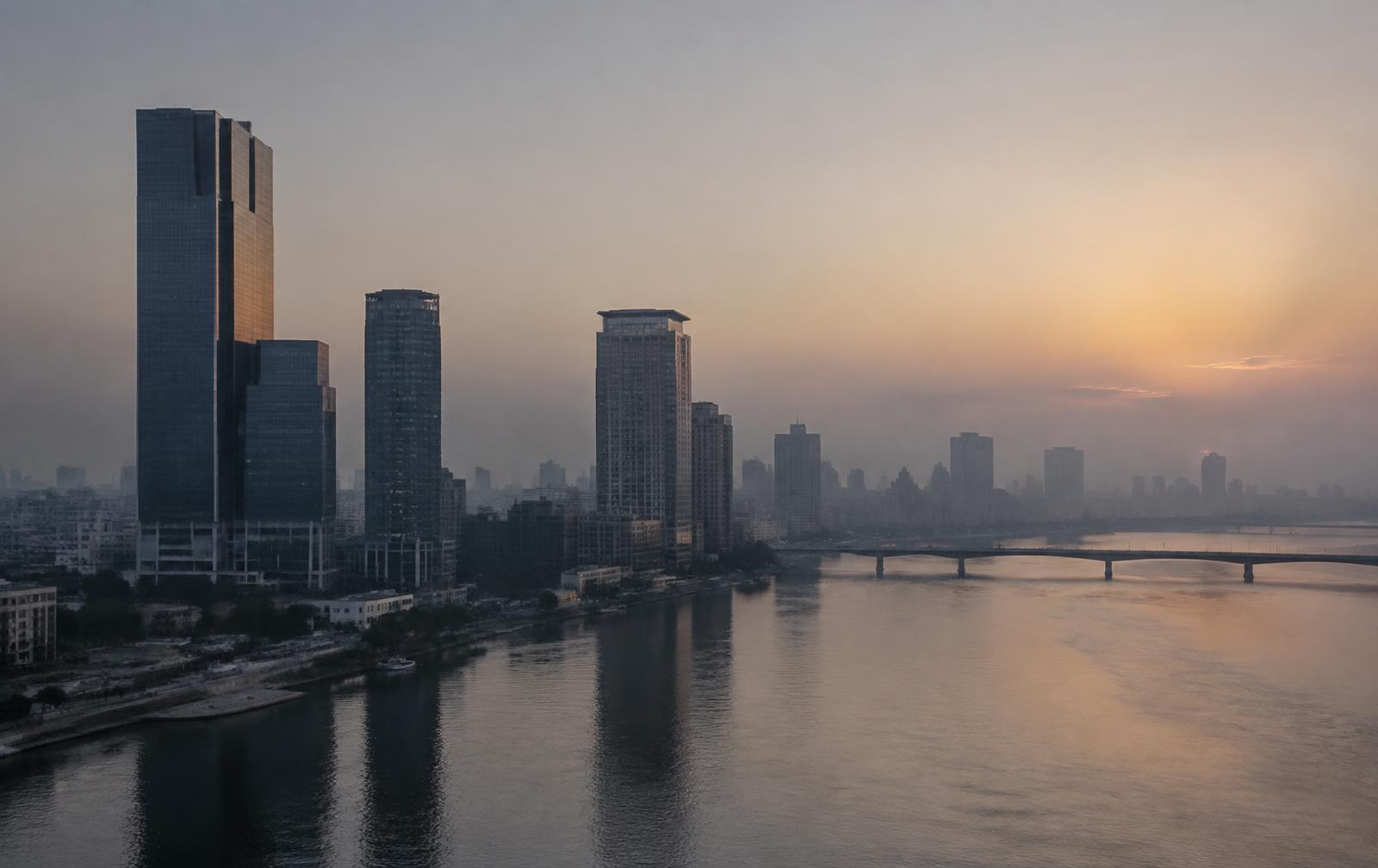 Cairo skyline at dusk